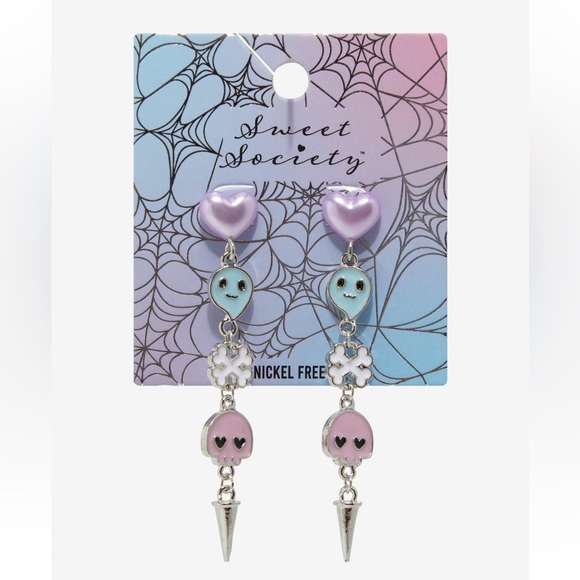 Hot Topic Jewelry - Sweet Society‎ Pastel Ghost Skull Earrings Hot Topic